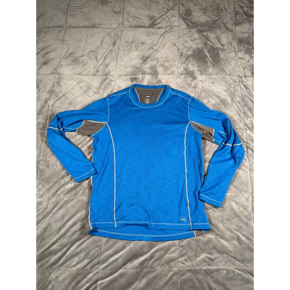 Rei Co-Op Other - REI Co-op Mens Long Sleeve Base Layer Shirt Blue Grey Hiking Running Top Large